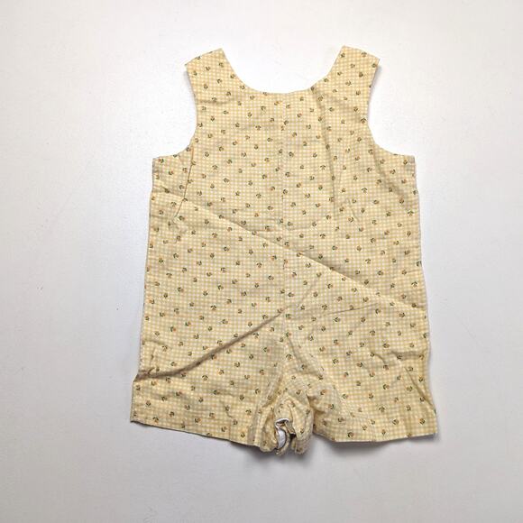 Vintage Handmade Shortalls Girls Size 24m Jon Jon Romper Outfit - Picture 1 of 3